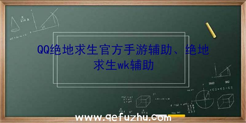 QQ绝地求生官方手游辅助、绝地求生wk辅助