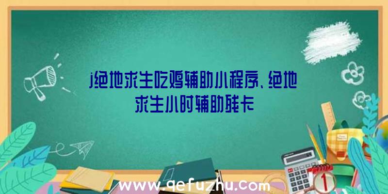 j绝地求生吃鸡辅助小程序、绝地求生小时辅助残卡