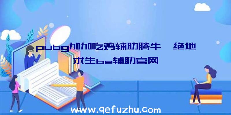 pubg加加吃鸡辅助腾牛、绝地求生be辅助官网