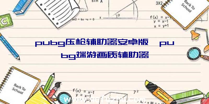 pubg压枪辅助器安卓版、pubg端游画质辅助器