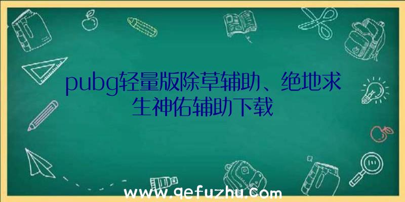 pubg轻量版除草辅助、绝地求生神佑辅助下载