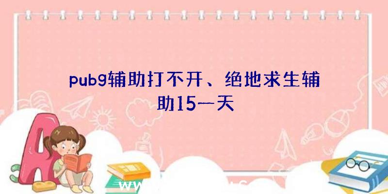 pubg辅助打不开、绝地求生辅助15一天