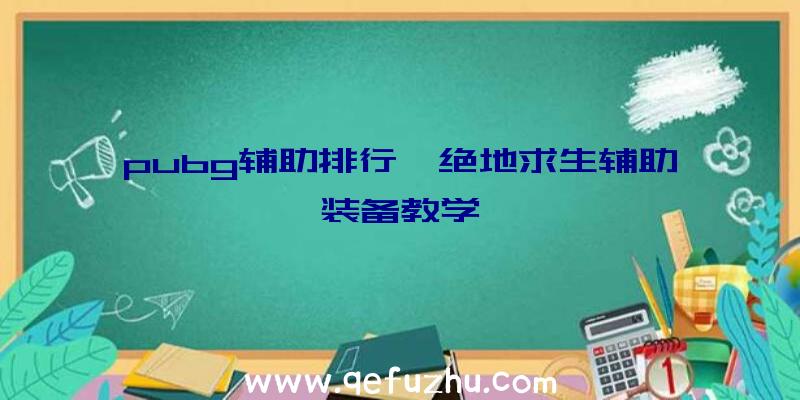 pubg辅助排行、绝地求生辅助装备教学