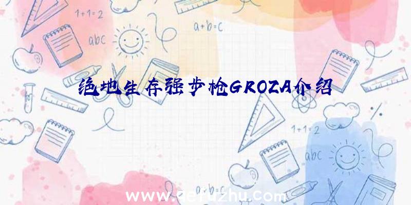 绝地生存强步枪GROZA介绍