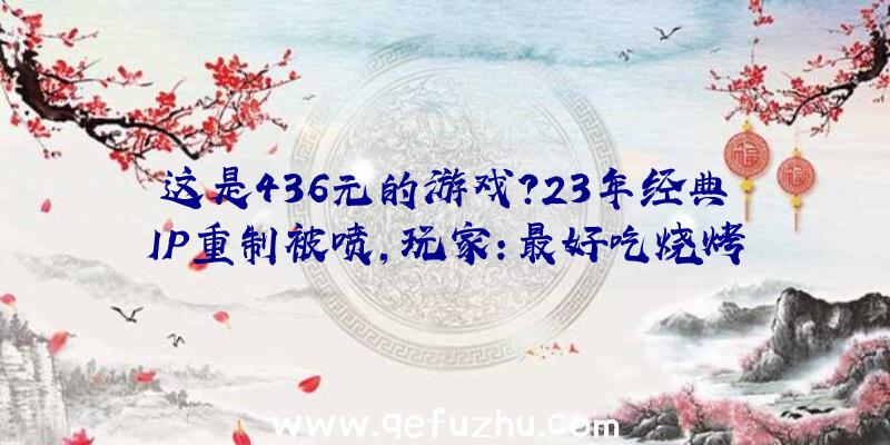 这是436元的游戏？23年经典IP重制被喷,玩家:最好吃烧烤