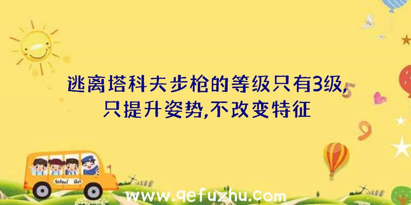 逃离塔科夫步枪的等级只有3级,只提升姿势,不改变特征