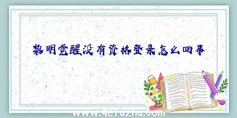 黎明觉醒没有资格登录怎么回事