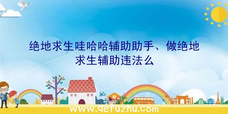 绝地求生哇哈哈辅助助手、做绝地求生辅助违法么