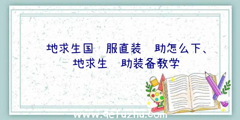 绝地求生国际服直装辅助怎么下、绝地求生辅助装备教学