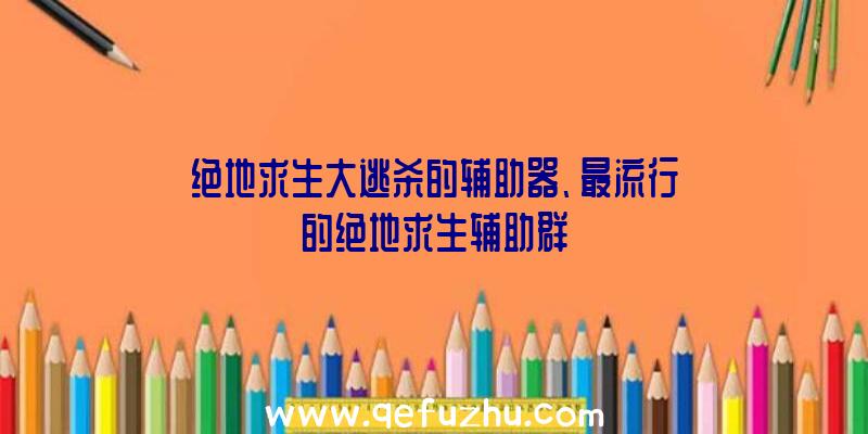 绝地求生大逃杀的辅助器、最流行的绝地求生辅助群