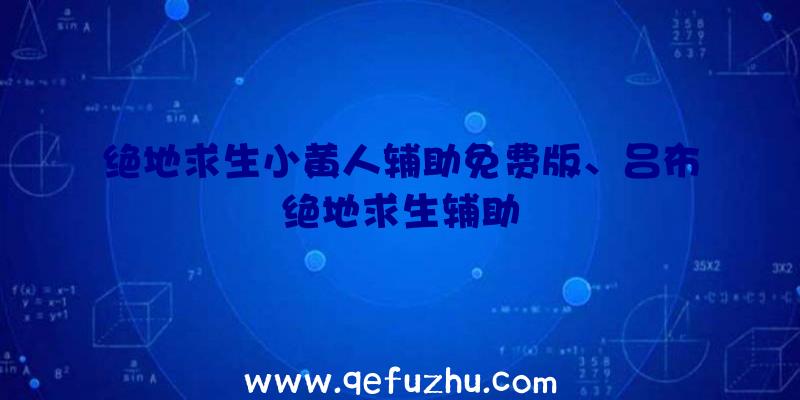 绝地求生小黄人辅助免费版、吕布绝地求生辅助