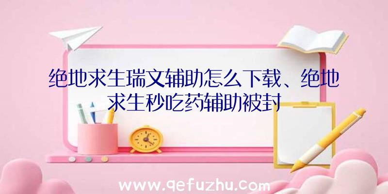 绝地求生瑞文辅助怎么下载、绝地求生秒吃药辅助被封