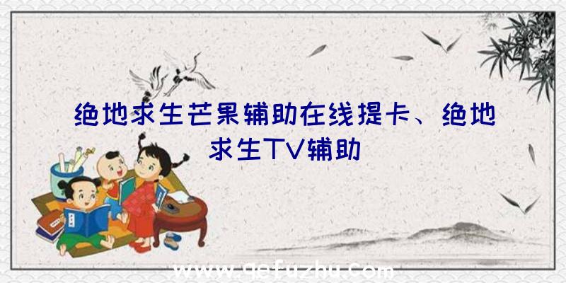 绝地求生芒果辅助在线提卡、绝地求生TV辅助