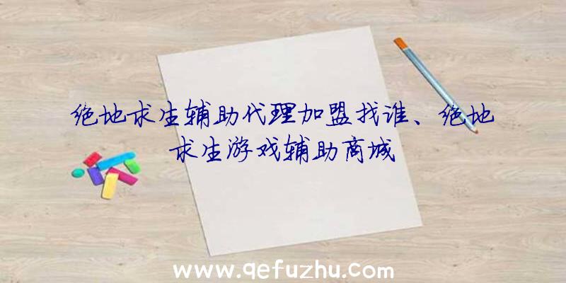 绝地求生辅助代理加盟找谁、绝地求生游戏辅助商城