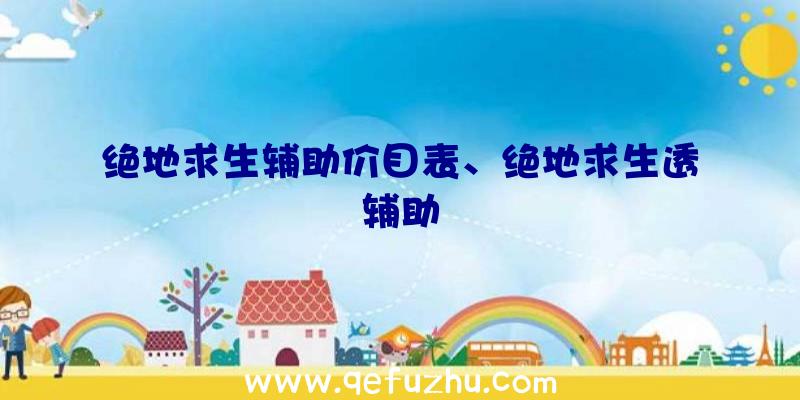 绝地求生辅助价目表、绝地求生透辅助