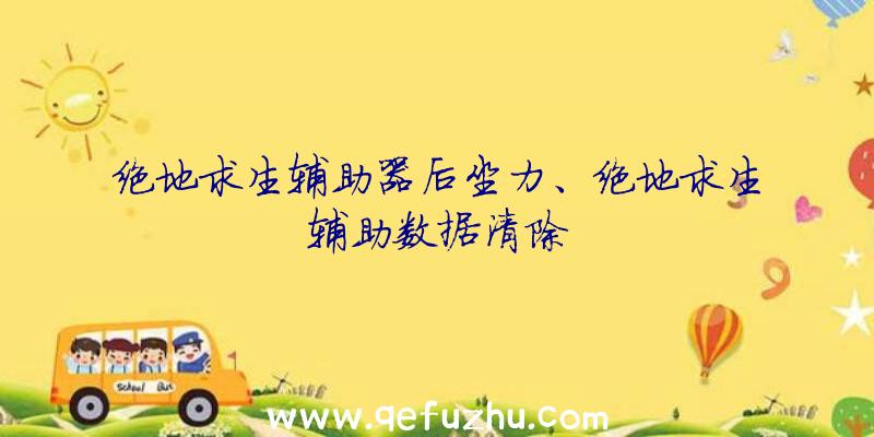 绝地求生辅助器后坐力、绝地求生辅助数据清除