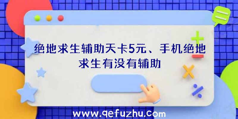 绝地求生辅助天卡5元、手机绝地求生有没有辅助