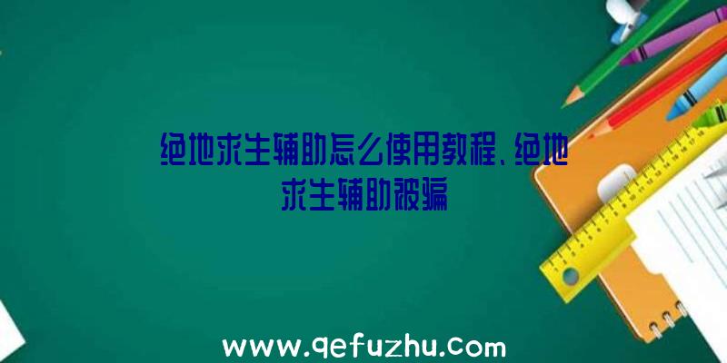 绝地求生辅助怎么使用教程、绝地求生辅助被骗