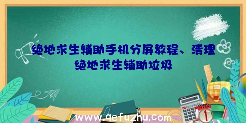 绝地求生辅助手机分屏教程、清理绝地求生辅助垃圾