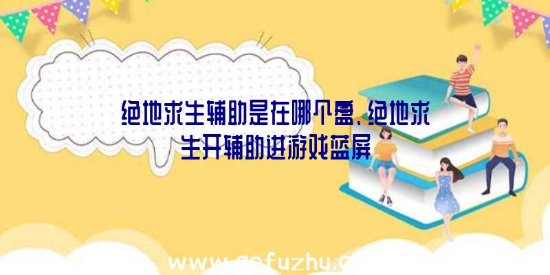 绝地求生辅助是在哪个盘、绝地求生开辅助进游戏蓝屏