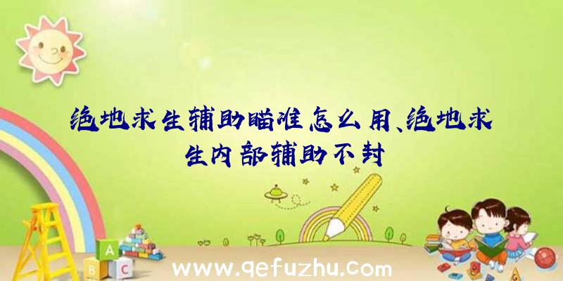 绝地求生辅助瞄准怎么用、绝地求生内部辅助不封