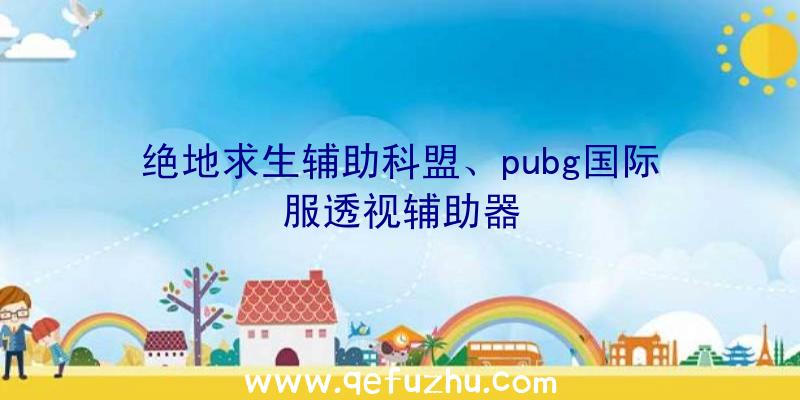 绝地求生辅助科盟、pubg国际服透视辅助器