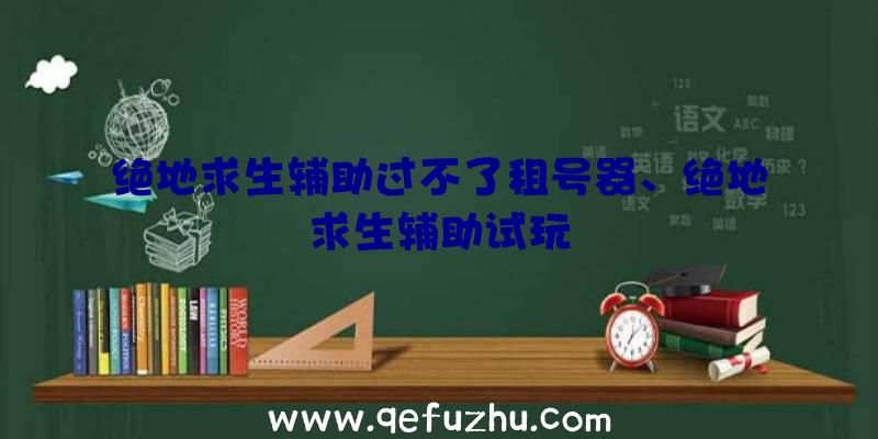 绝地求生辅助过不了租号器、绝地求生辅助试玩