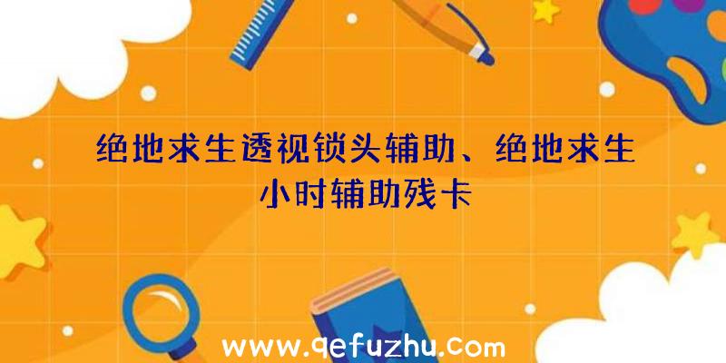 绝地求生透视锁头辅助、绝地求生小时辅助残卡