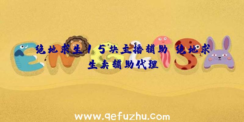 绝地求生15块主播辅助、绝地求生卖辅助代理