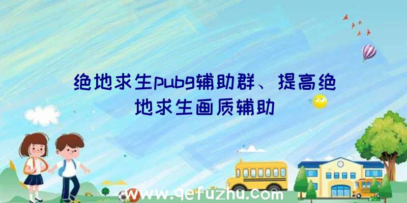 绝地求生pubg辅助群、提高绝地求生画质辅助