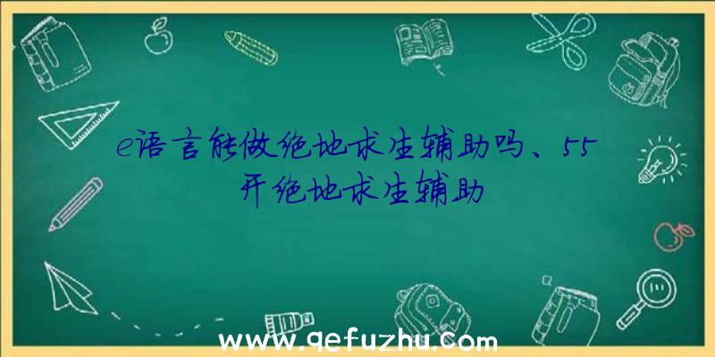 e语言能做绝地求生辅助吗、55开绝地求生辅助