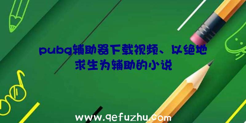 pubg辅助器下载视频、以绝地求生为辅助的小说