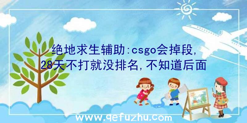 绝地求生辅助:csgo会掉段,28天不打就没排名,不知道后面