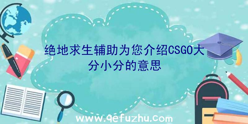 绝地求生辅助为您介绍CSGO大分小分的意思