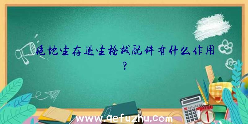 绝地生存逃生枪械配件有什么作用？