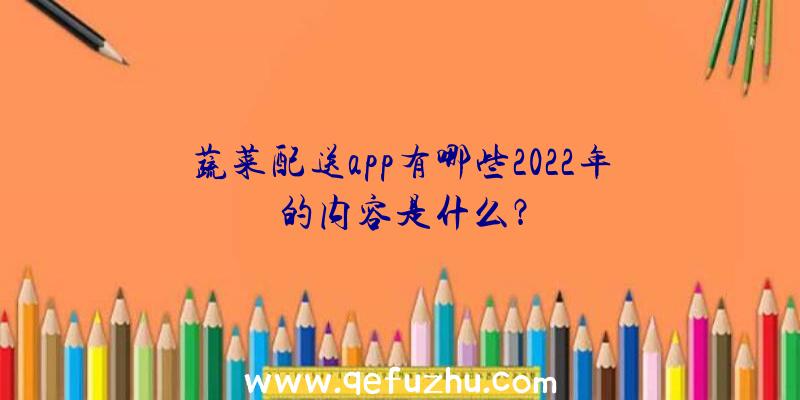 蔬菜配送app有哪些2022年的内容是什么？