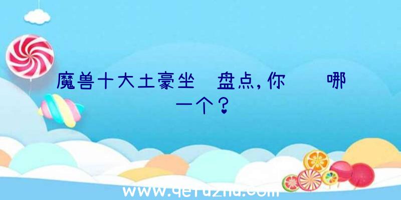 魔兽十大土豪坐骑盘点,你见过哪一个？